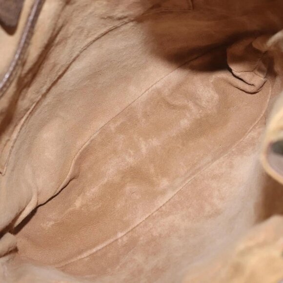 GUCCI GG Canvas Web Sherry Line Shoulder Bag PVC Leather Beige Green - Picture 13 of 15